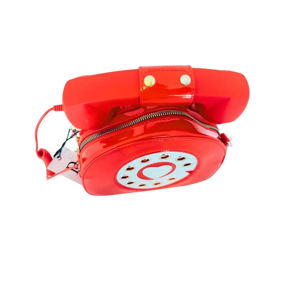 NWT Red Vegan Leather Retro Phone Purse Handbag Kitsch Kawaii Harajuku Cosplay